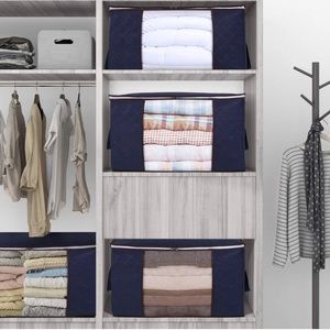 Foldable 3-pack storage bag organizer set